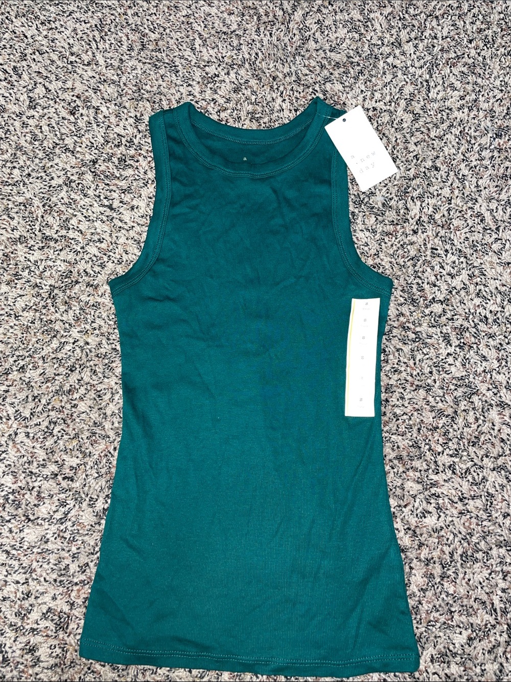 a new day Green Ribbed Tank Top S NWT